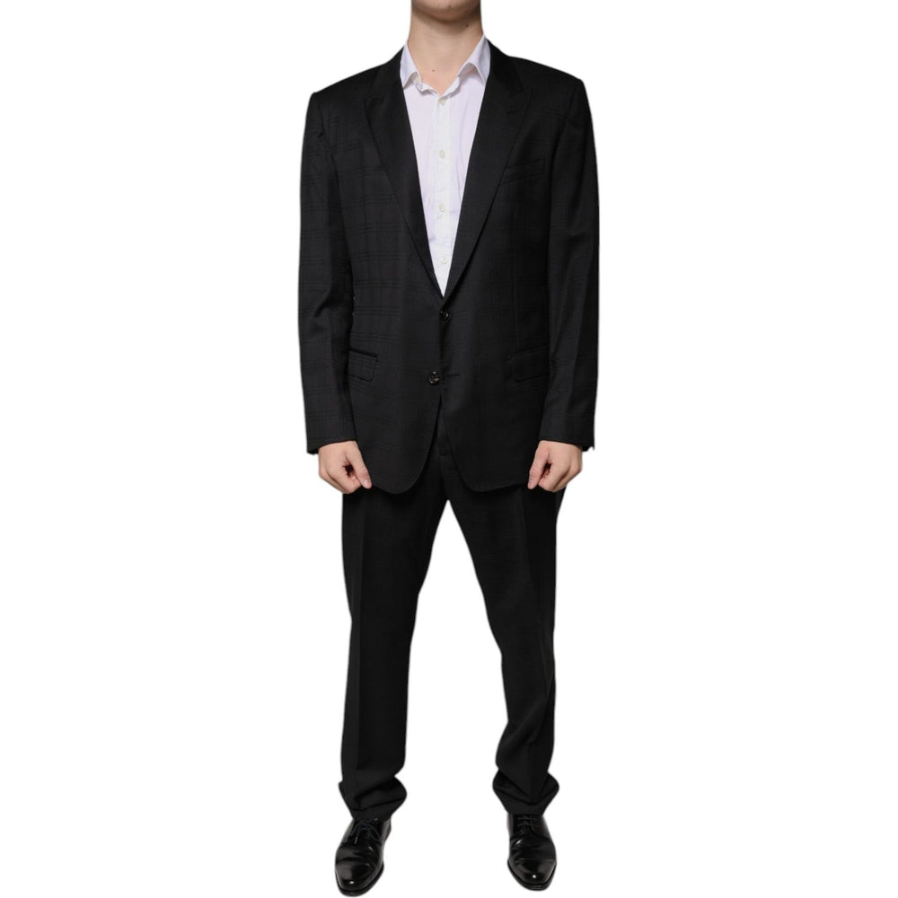 Dolce & Gabbana Black Wool Single Breasted Formal Suit KOS2251-56