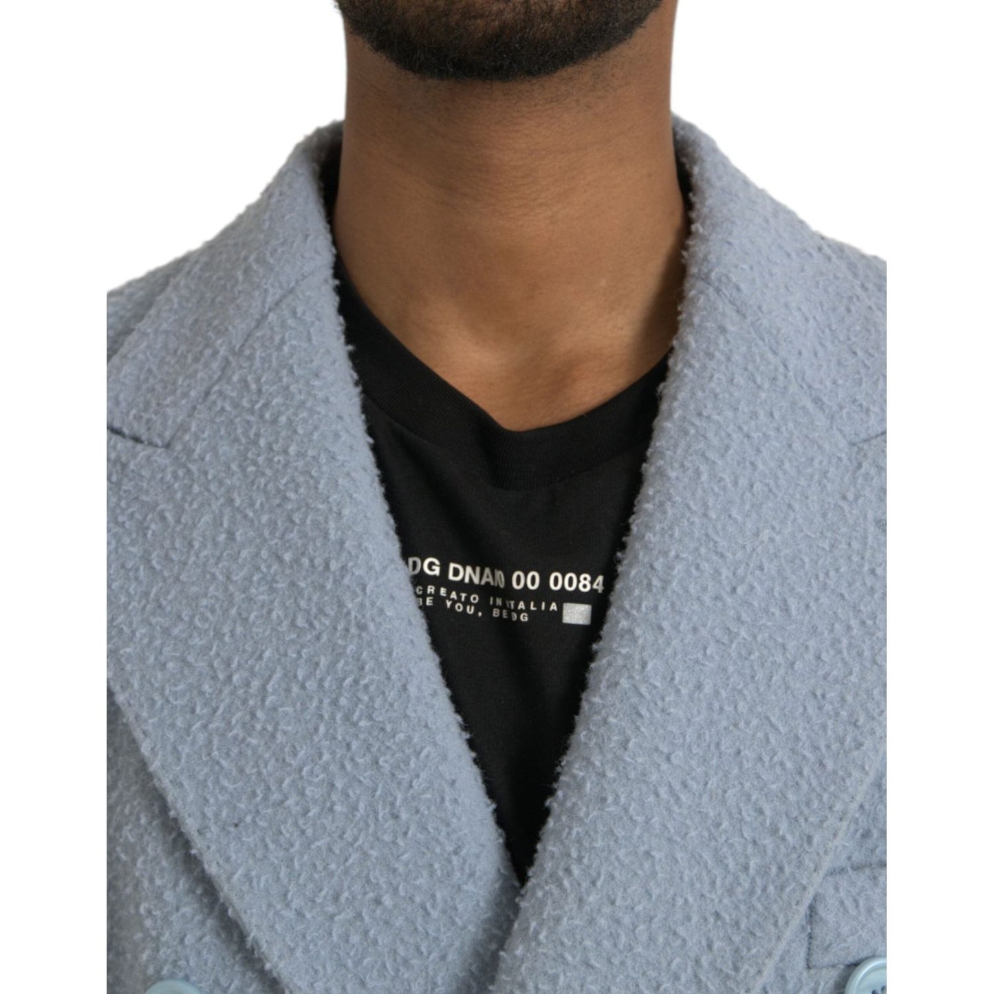 Dolce & Gabbana Blue Double Breasted Long Trench Coat Jacket JKT3851-52