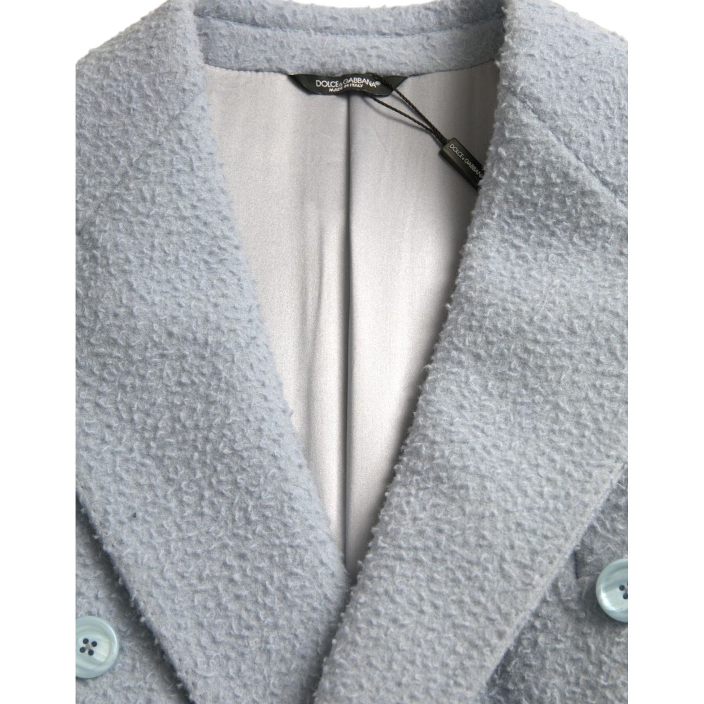 Dolce & Gabbana Blue Double Breasted Long Trench Coat Jacket JKT3851-52