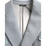 Dolce & Gabbana Blue Double Breasted Long Trench Coat Jacket JKT3851-52