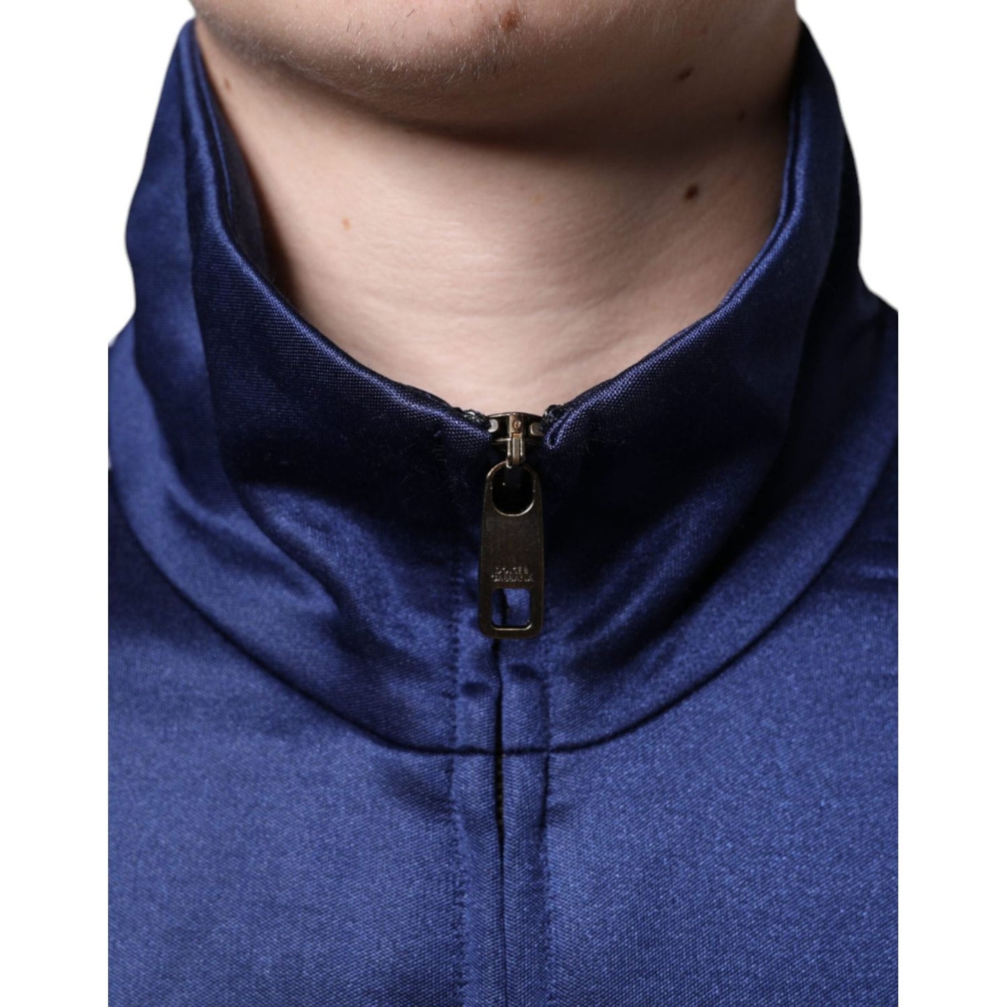 Dolce & Gabbana Blue Heraldic Patch Stripe King Bee Sweater JKT41261-44