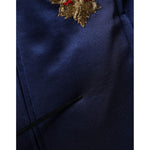Dolce & Gabbana Blue Heraldic Patch Stripe King Bee Sweater JKT41261-44