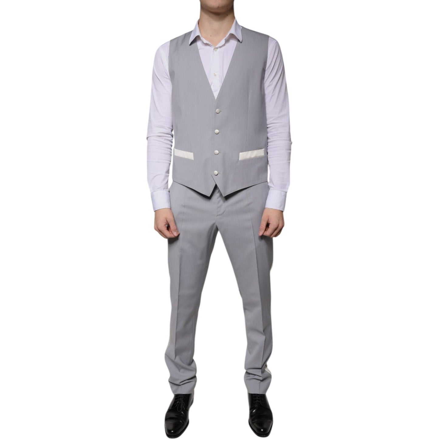 Dolce & Gabbana Gray Wool 3 Piece Slim Fit Formal Suit KOS2259-50