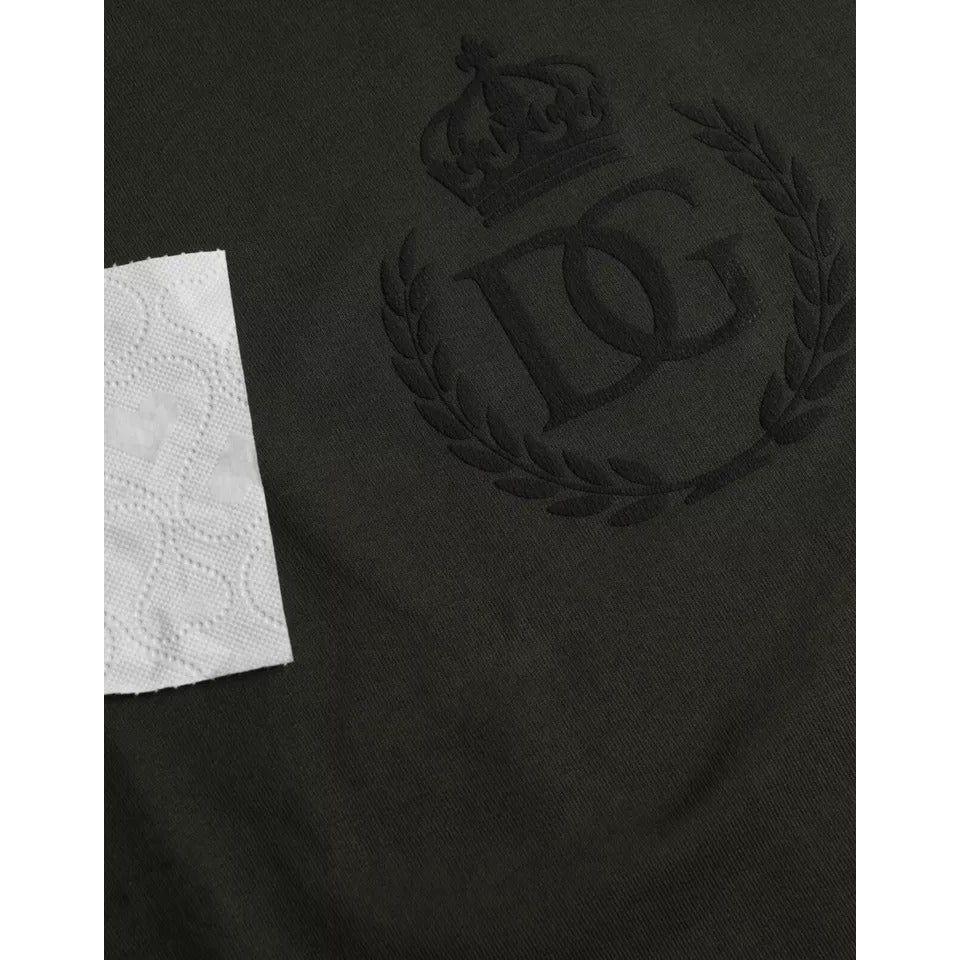 Dolce & Gabbana Green Logo Cotton Crew Neck Pullover Sweater TSH86384-52