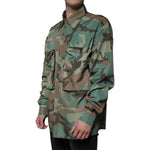 Dolce & Gabbana Multicolor Camouflage Button Down Shirt TSH87101-42