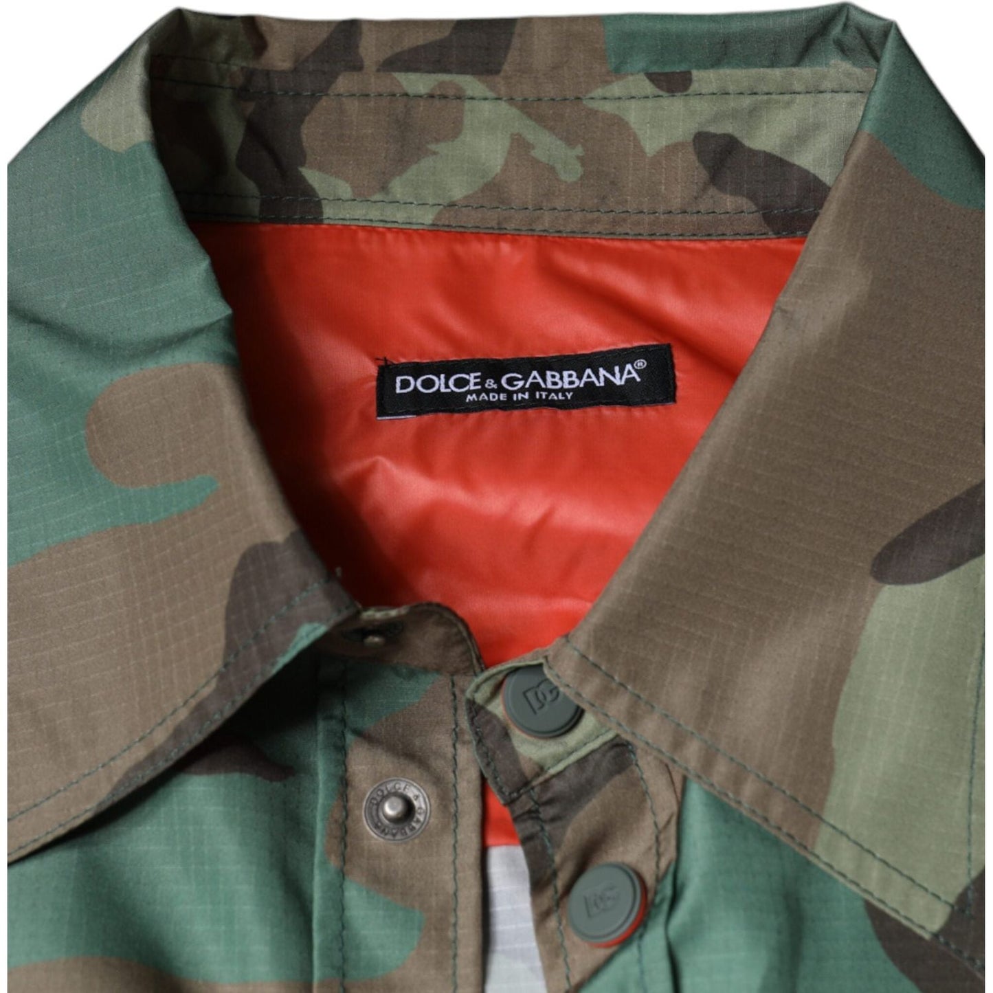 Dolce & Gabbana Multicolor Camouflage Button Down Shirt TSH87101-42