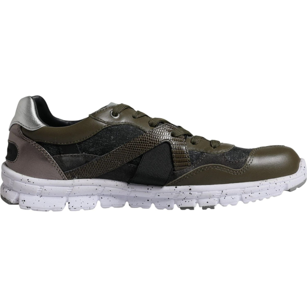 Dolce & Gabbana Multicolor Canvas Leather Low Top Sneaker Shoes MV6332-40.5