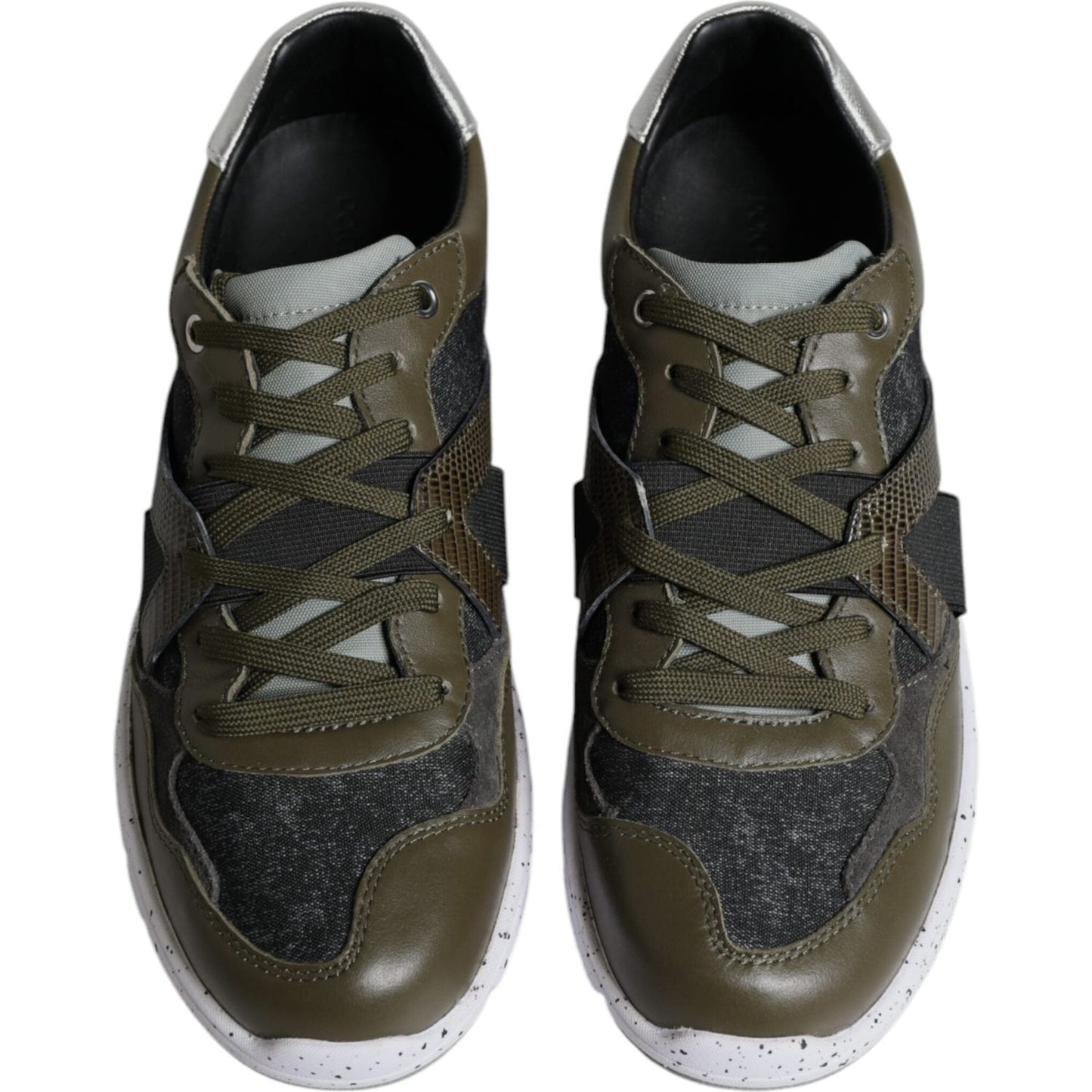 Dolce & Gabbana Multicolor Canvas Leather Low Top Sneaker Shoes MV6332-40.5