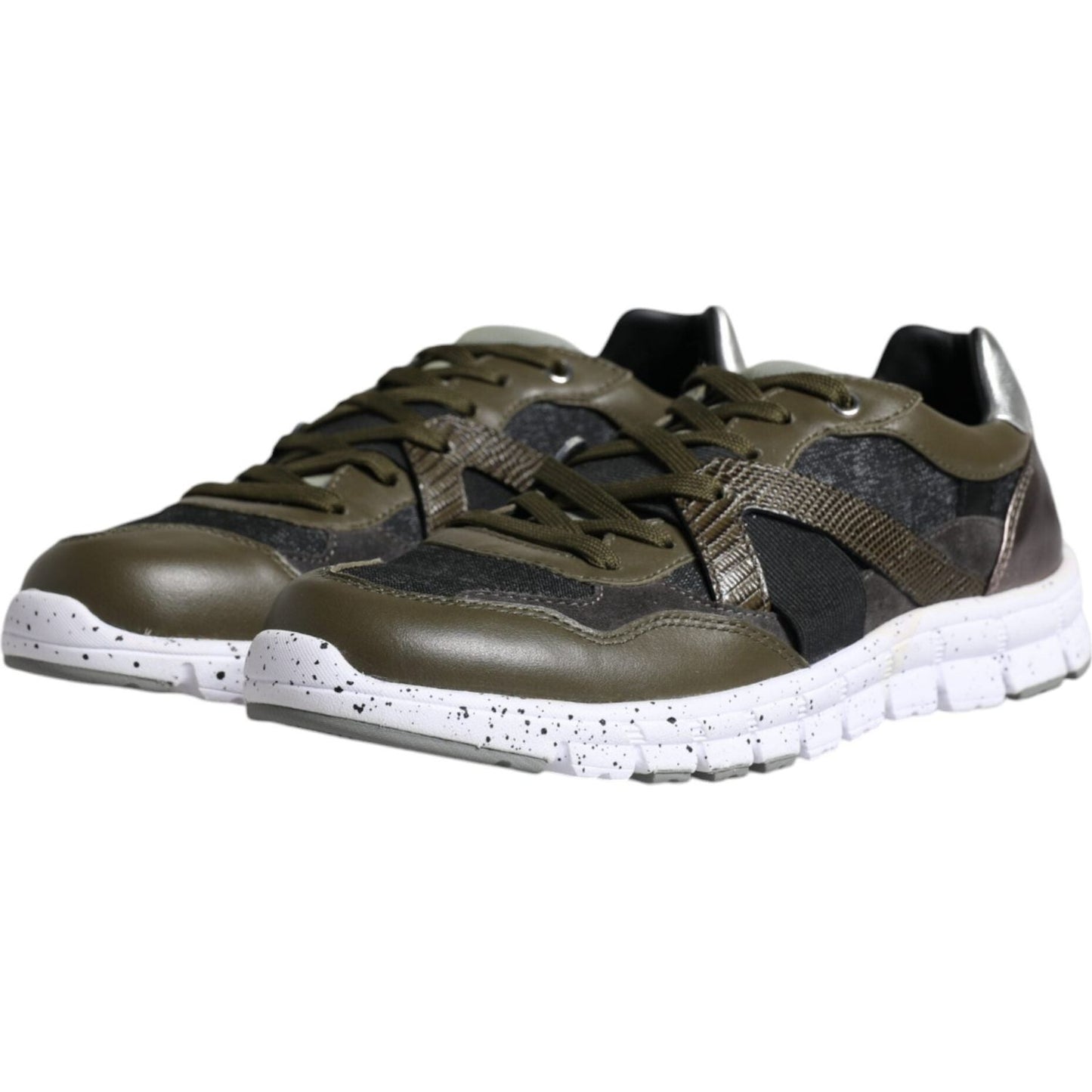 Dolce & Gabbana Multicolor Canvas Leather Low Top Sneaker Shoes MV6332-40.5