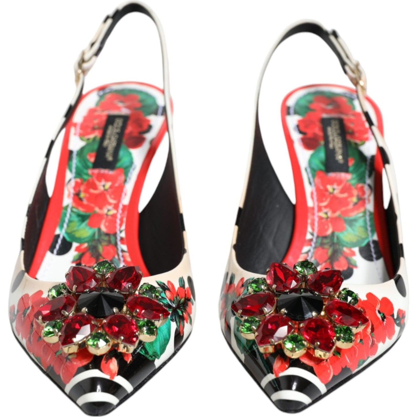 Dolce & Gabbana Multicolor Crystal Heels Slingback Shoes LA11739-37