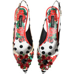 Dolce & Gabbana Multicolor Crystal Heels Slingback Shoes LA11752-36.5