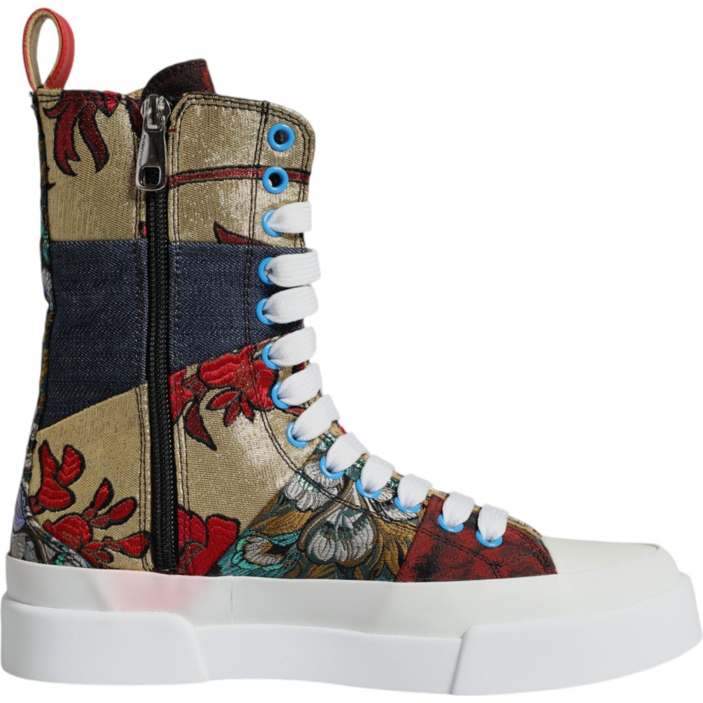 Dolce & Gabbana Multicolor Patchwork High Top Sneakers Shoes LA11983-35