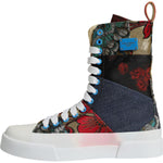 Dolce & Gabbana Multicolor Patchwork High Top Sneakers Shoes LA11983-35