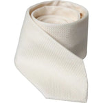 Dolce & Gabbana Off White Patterned Silk Classic Adjustable Tie KRA3374