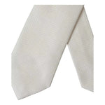 Dolce & Gabbana Off White Patterned Silk Classic Adjustable Tie KRA3374
