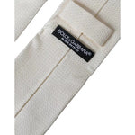 Dolce & Gabbana Off White Patterned Silk Classic Adjustable Tie KRA3374
