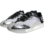 Dolce & Gabbana Silver Black Nylon NS1 Low Top Sneakers Shoes MV6143-40