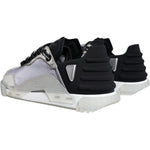 Dolce & Gabbana Silver Black Nylon NS1 Low Top Sneakers Shoes MV6143-40