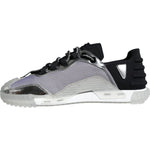 Dolce & Gabbana Silver Black Nylon NS1 Low Top Sneakers Shoes MV6143-40
