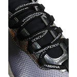 Dolce & Gabbana Silver Black Nylon NS1 Low Top Sneakers Shoes MV6143-40