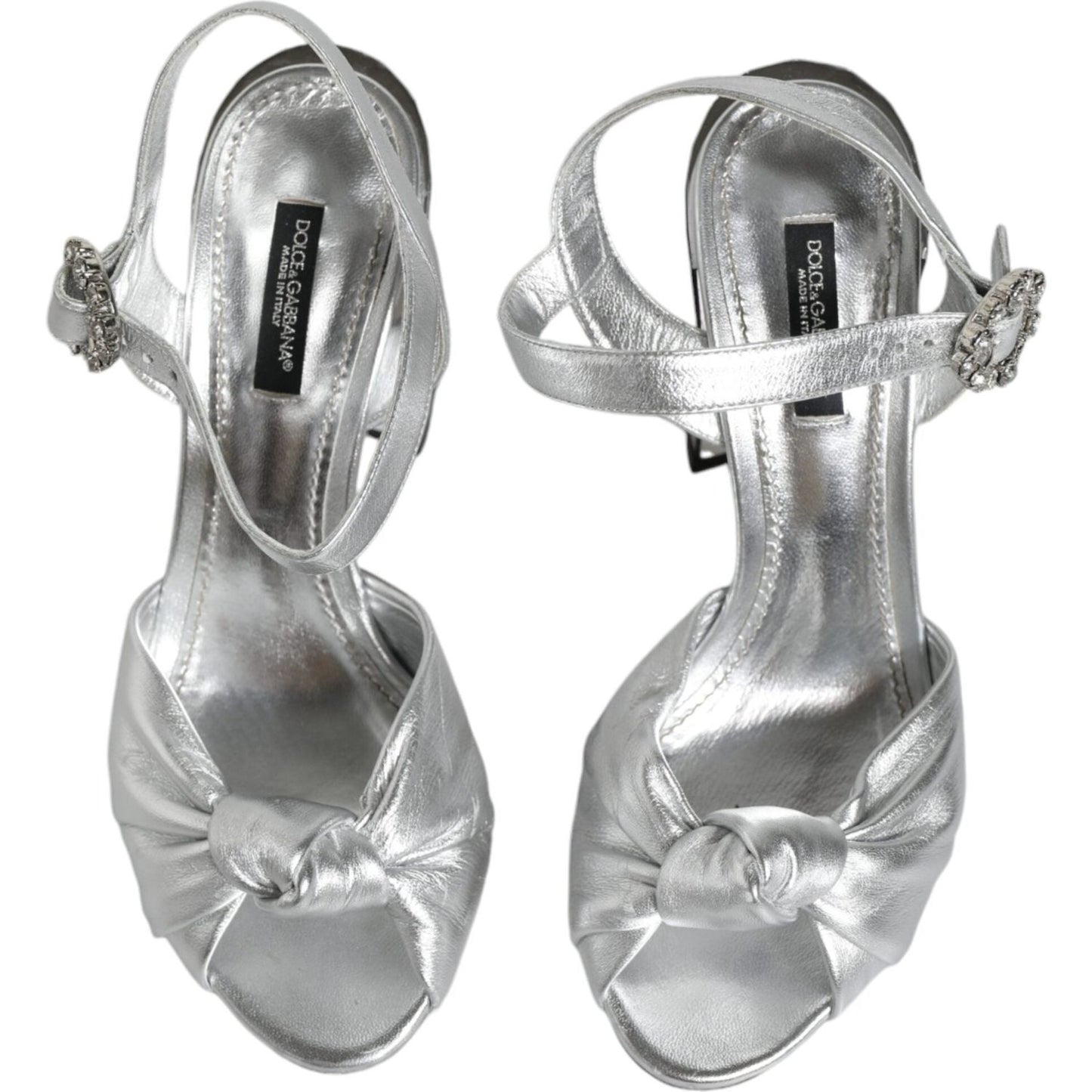 Dolce & Gabbana Silver Mirror Heels KEIRA Sandals Shoes LA11780-37