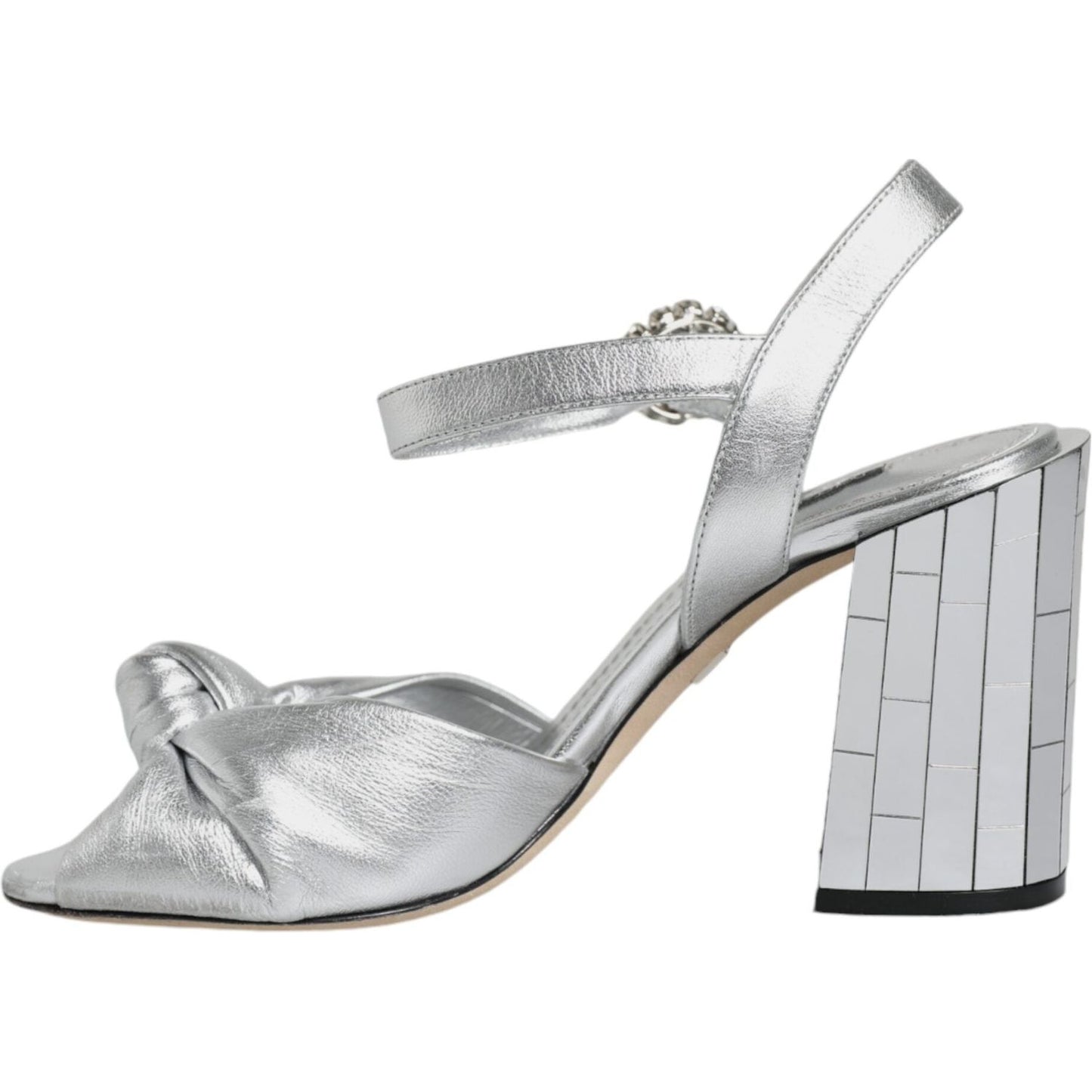 Dolce & Gabbana Silver Mirror Heels KEIRA Sandals Shoes LA11780-37