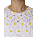Dolce & Gabbana White Daisy Macrame Lace Sheath Midi Dress DR281204-40