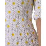 Dolce & Gabbana White Daisy Macrame Lace Sheath Midi Dress DR281204-40
