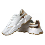 Dolce & Gabbana White Gold Leather Men Sneakers DAYMASTER Shoes LA5319#1-36