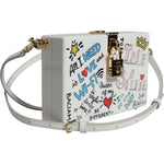 Dolce & Gabbana White Graffiti Print Clutch Crossbody Bag BAG4135