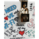 Dolce & Gabbana White Graffiti Print Clutch Crossbody Bag BAG4135
