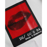 Dolce & Gabbana White Red Lips Print Cotton Men T-shirt TSH86386-46