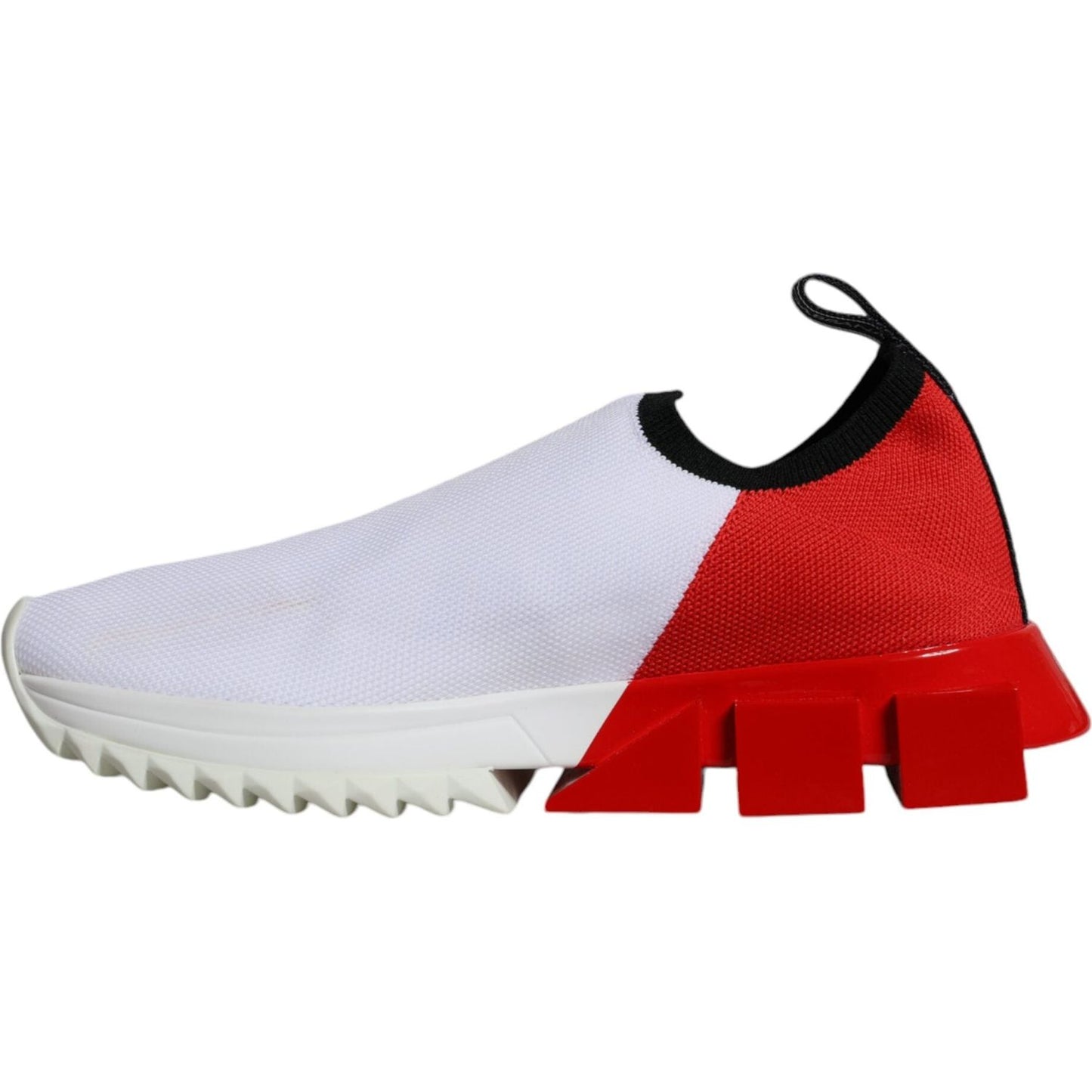 Dolce & Gabbana White Red Low Top Sorrento Men Sneakers Shoes LA11793-36