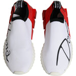 Dolce & Gabbana White Red Low Top Sorrento Men Sneakers Shoes LA11843-36