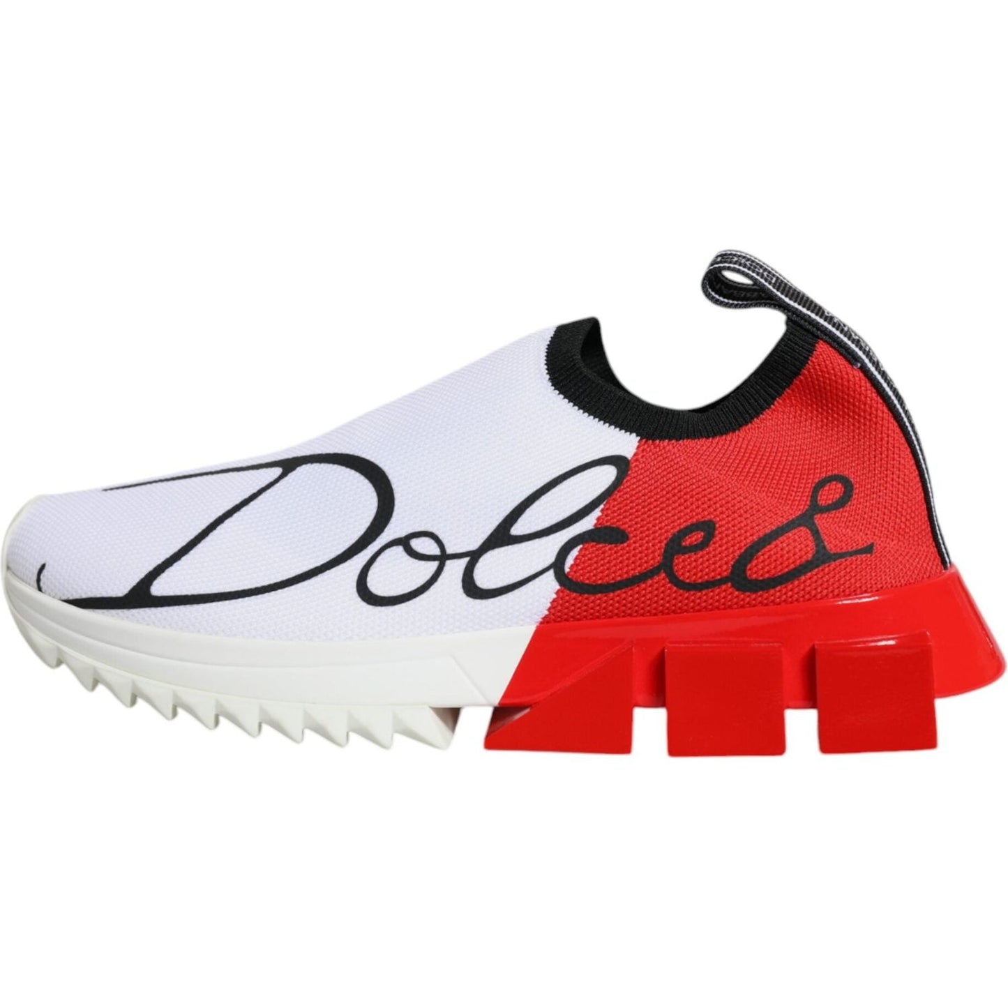 Dolce & Gabbana White Red Low Top Sorrento Men Sneakers Shoes LA11843-36
