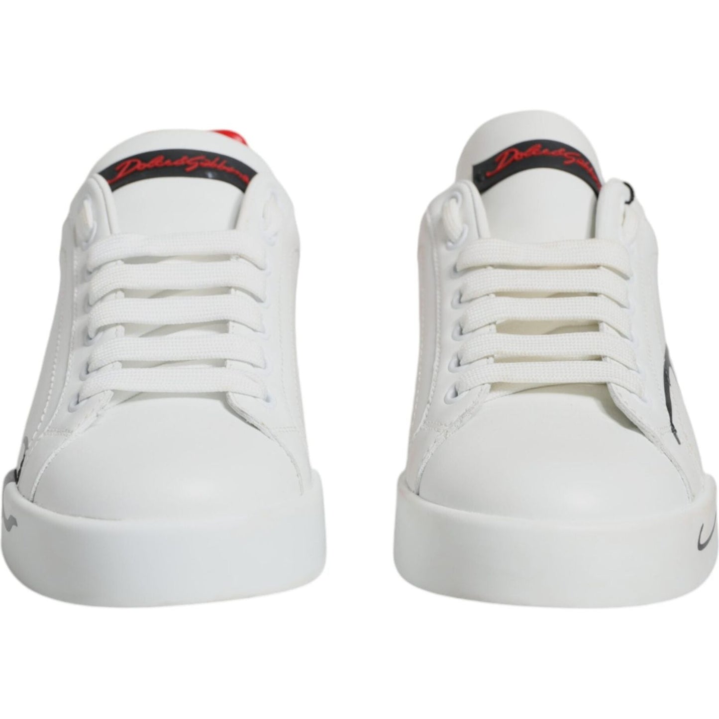 Dolce & Gabbana White Red Portofino Low Top Sneakers Shoes LA11756-36