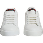 Dolce & Gabbana White Red Portofino Low Top Sneakers Shoes LA11756-36