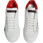 Dolce & Gabbana White Red Portofino Low Top Sneakers Shoes LA11756-36