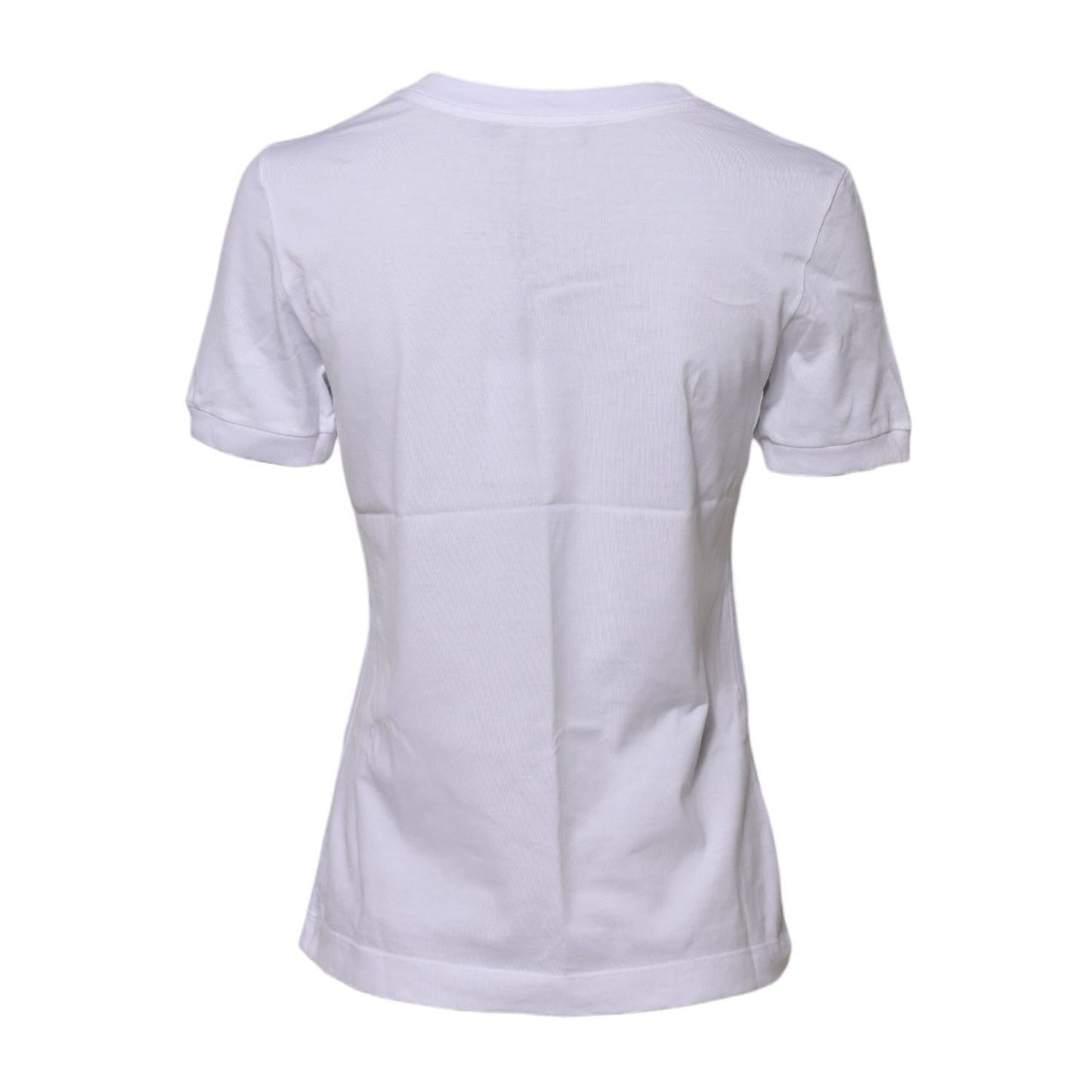 Dolce & Gabbana White Cotton Round Neck Short Sleeves T-shirt