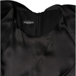 Emporio Armani Black Satin Long Sleeves Wrap Sheath Mini Dress DR81471-42