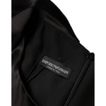 Emporio Armani Black Satin Long Sleeves Wrap Sheath Mini Dress DR81472-40