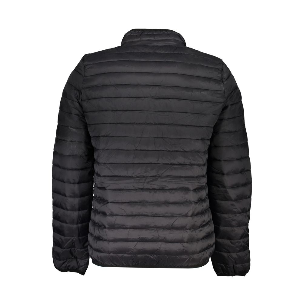 Gianmarco Venturi Black Polyamide Jackets & Coat, long sleeve puffer design, back view, zipper closure, two external pockets, logo detail.