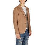 Gianni Lupo Beige Cotton Blazer for men in fall/winter collection, featuring 65% cotton, ideal for stylish casual wear.
