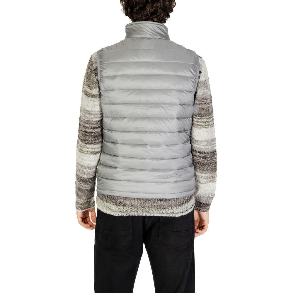 Gianni Lupo Gray Polyamide Sleveless Jacket GI-14787400136-IT52 | XL