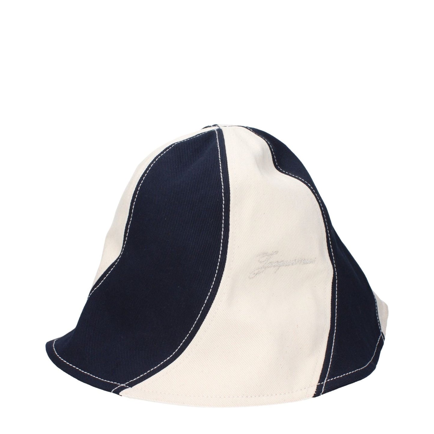 Jacquemus Blue Cotton Bucket Hat featuring front logo, made from cotton with MPN 255AC71450121HL, code F84952.