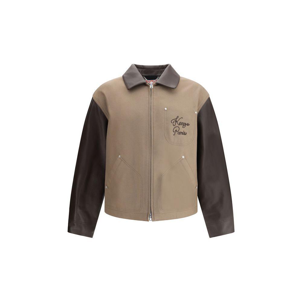 Kenzo Wool and leather college Jacket KE-FF68BL1519OH92-M