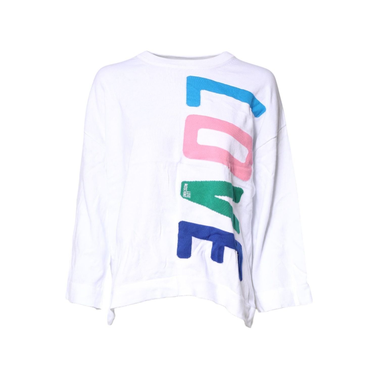 Love Moschino White Graphic Print Cotton Long Sleeves T-shirt
