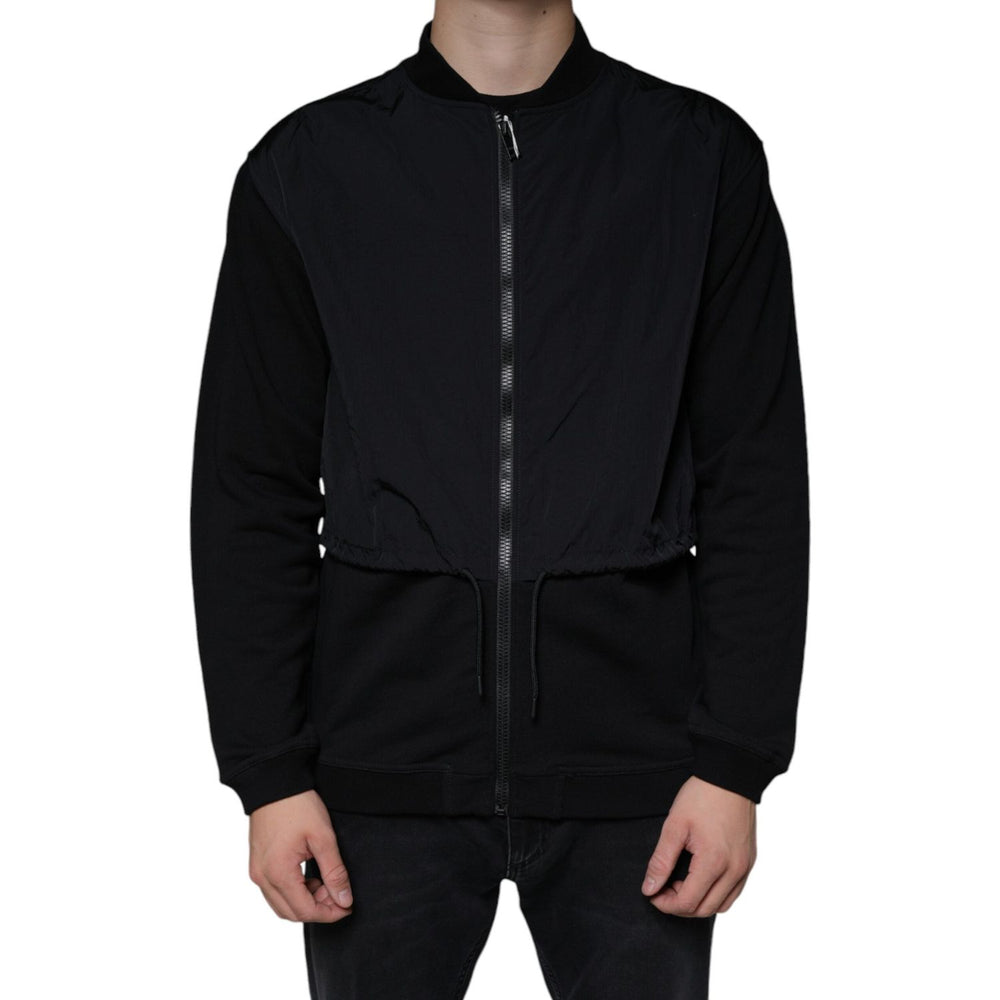 MSGM Black Cotton Full Zip Bomber Long Sleeves Jacket JKT41226-48