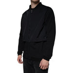 MSGM Black Cotton Full Zip Bomber Long Sleeves Jacket JKT41226-48