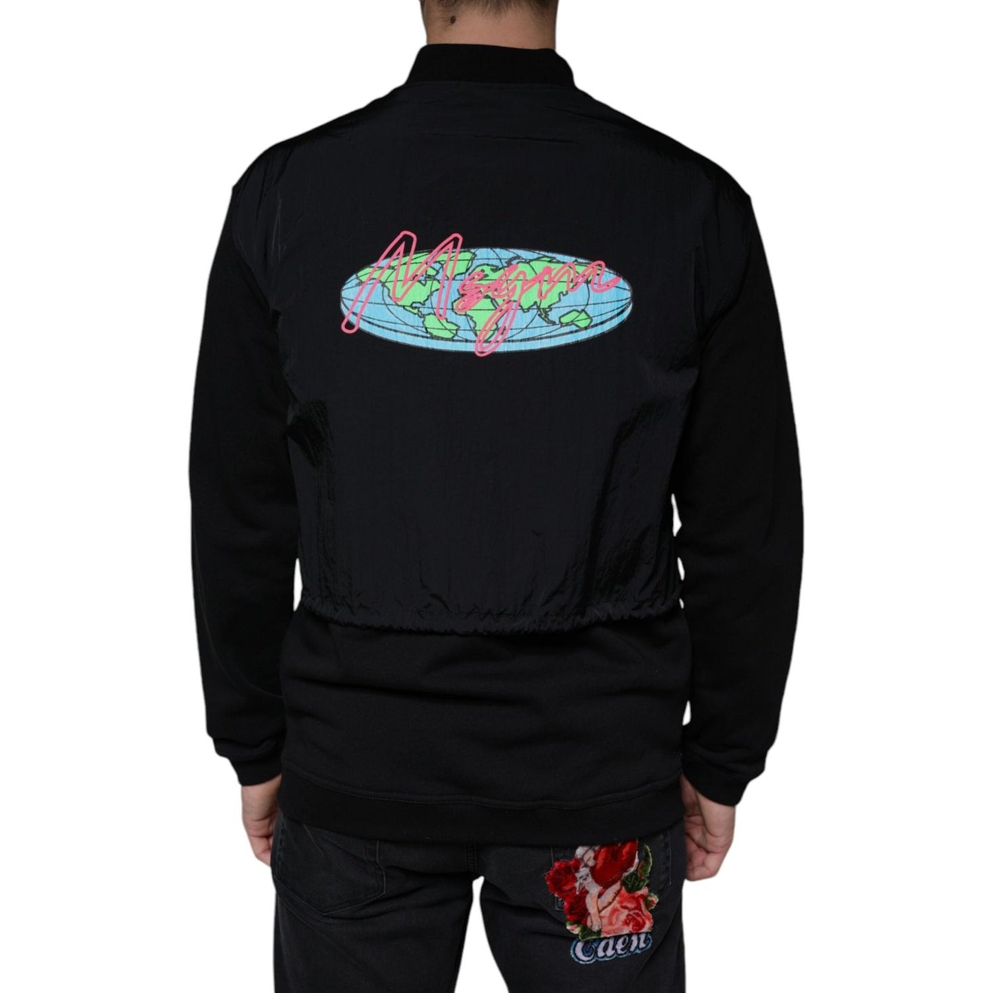 MSGM Black Cotton Full Zip Bomber Long Sleeves Jacket JKT41226-48